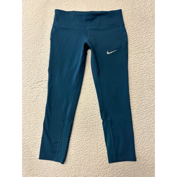 Nike Womens Dri FIT Capri Running Leggings Small - Picture 1 of 7